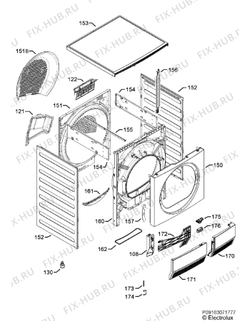 Взрыв-схема сушильной машины Electrolux RDP2074GDW - Схема узла Housing 001